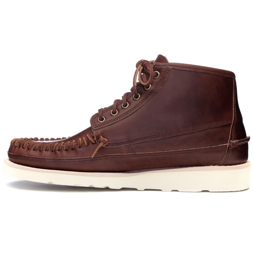SENECA MID Brown Cinnamon-Chaussures montantes en cuir lisse tanné pour homme