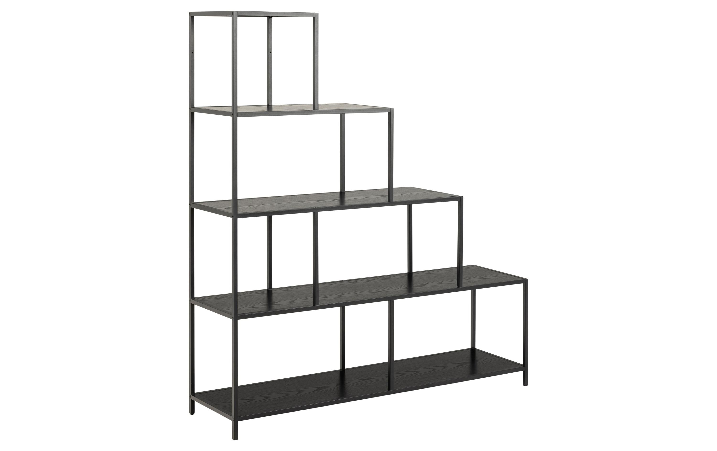 Regal Seaford 135 x 35 x 150 cm, Schwarz<br>Bücherregal