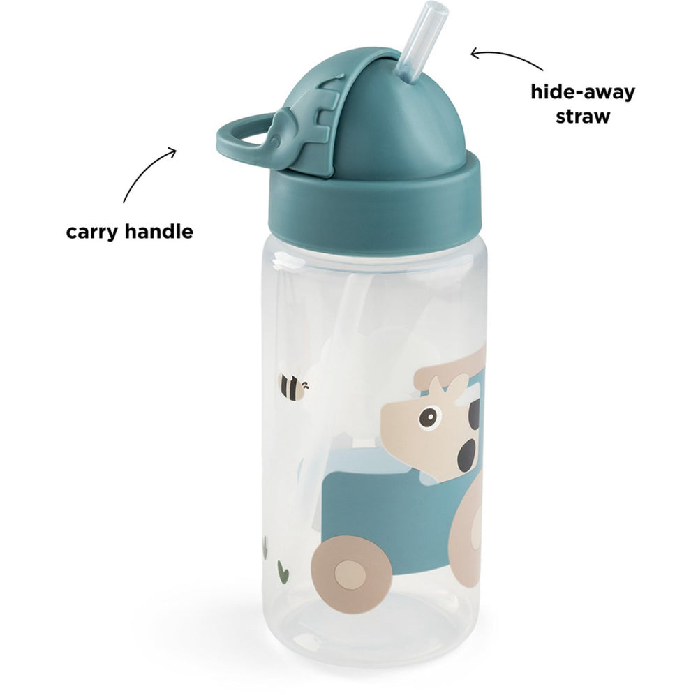 Køb DonebyDeer Tiny Farm Blue Drikkedunk Med Sugerør 350 Ml
