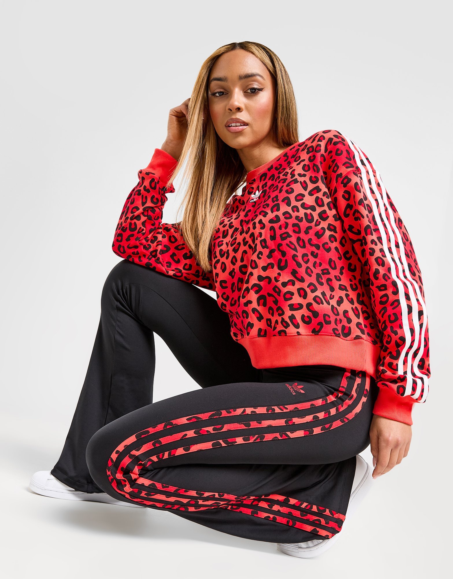 adidas Originals Legging évasé 3 bandes imprimé adidas Originals Leopard Luxe