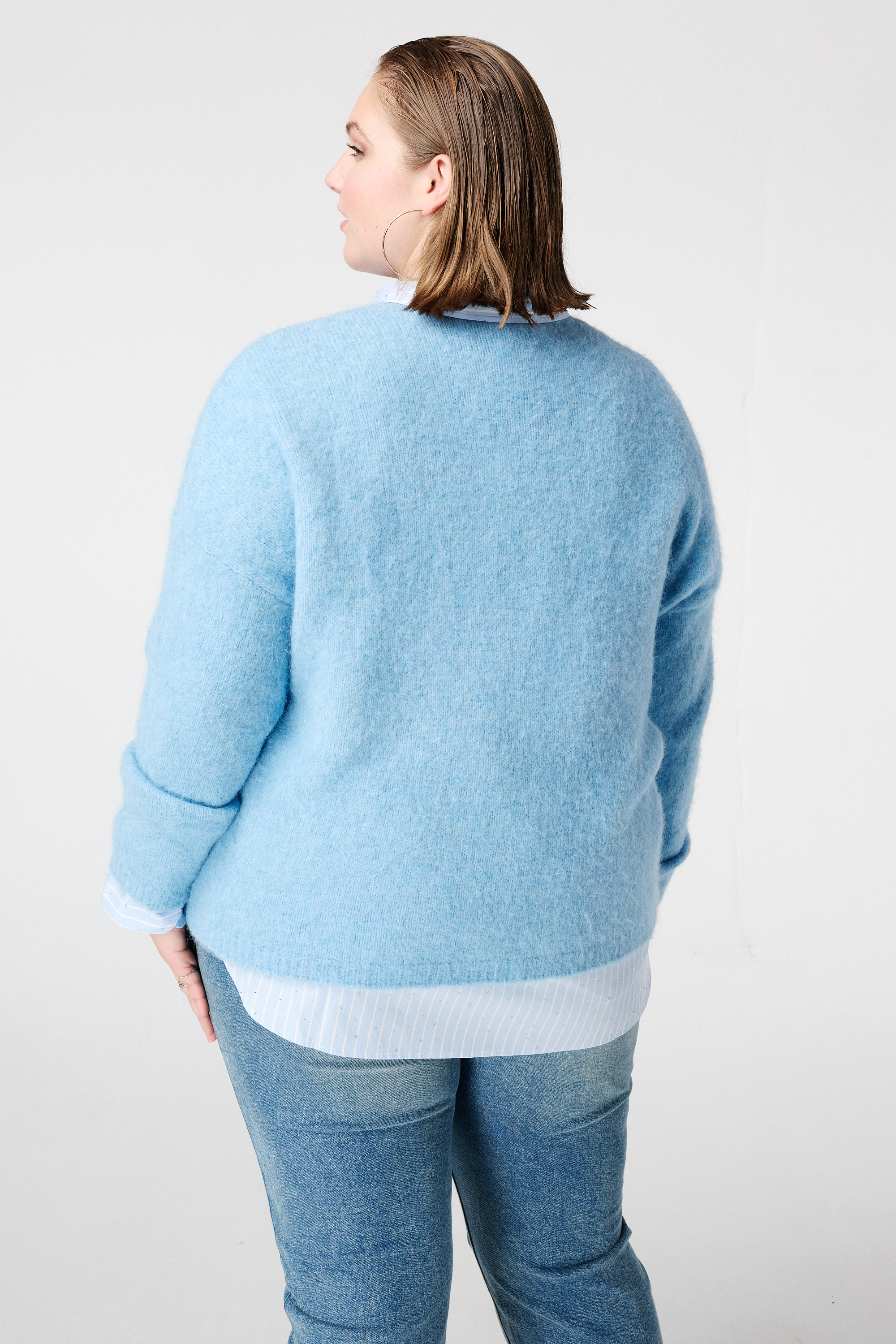 Gebreide trui blauw