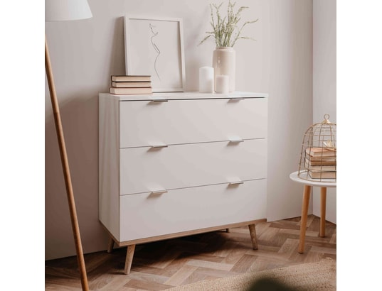TERRE DE NUIT - Commode 3 tiroirs blanc - co7781-1