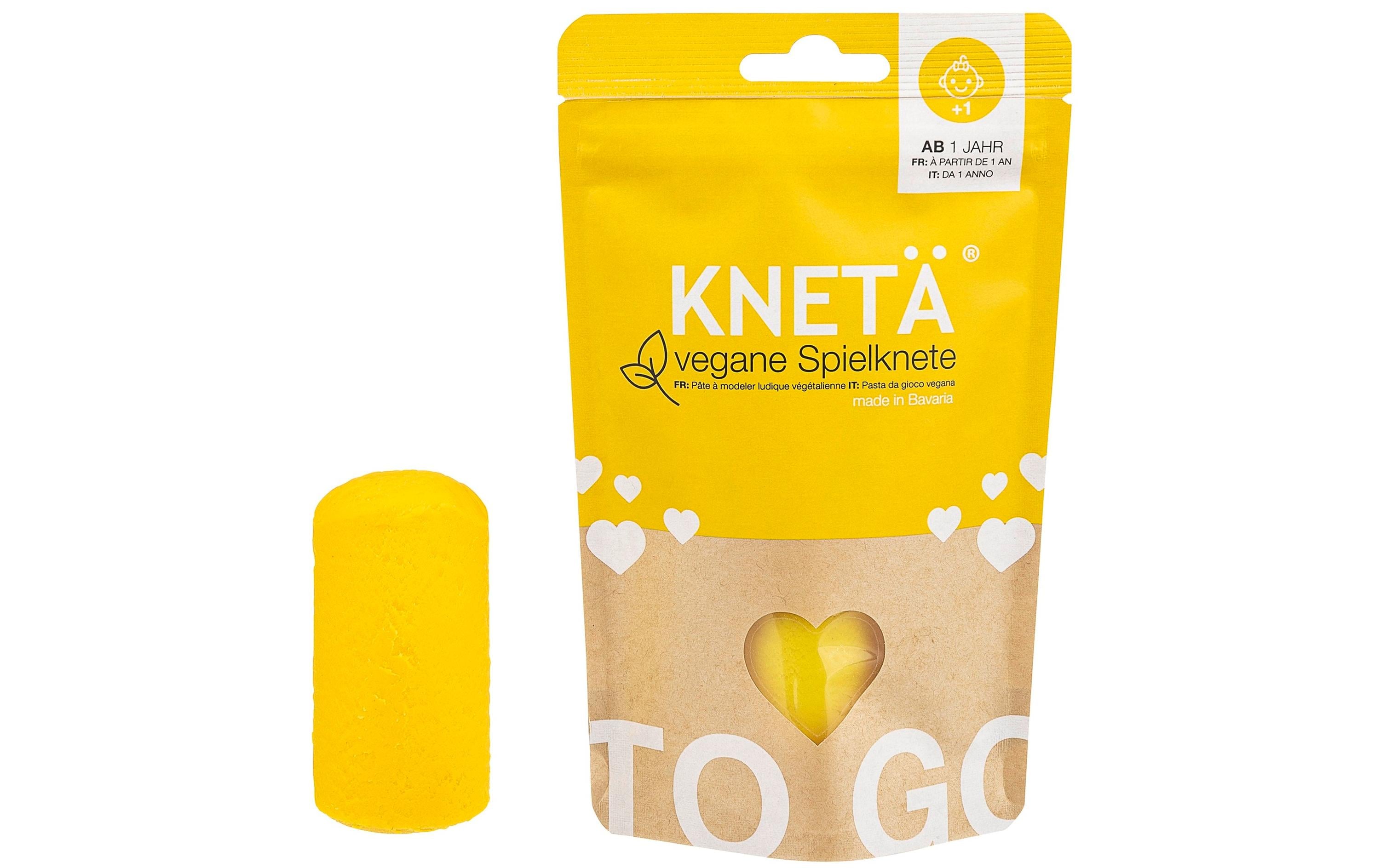 Vegane Spielknete Gelb 100 gSoftknete in wiederverschliessbarer Verpackung