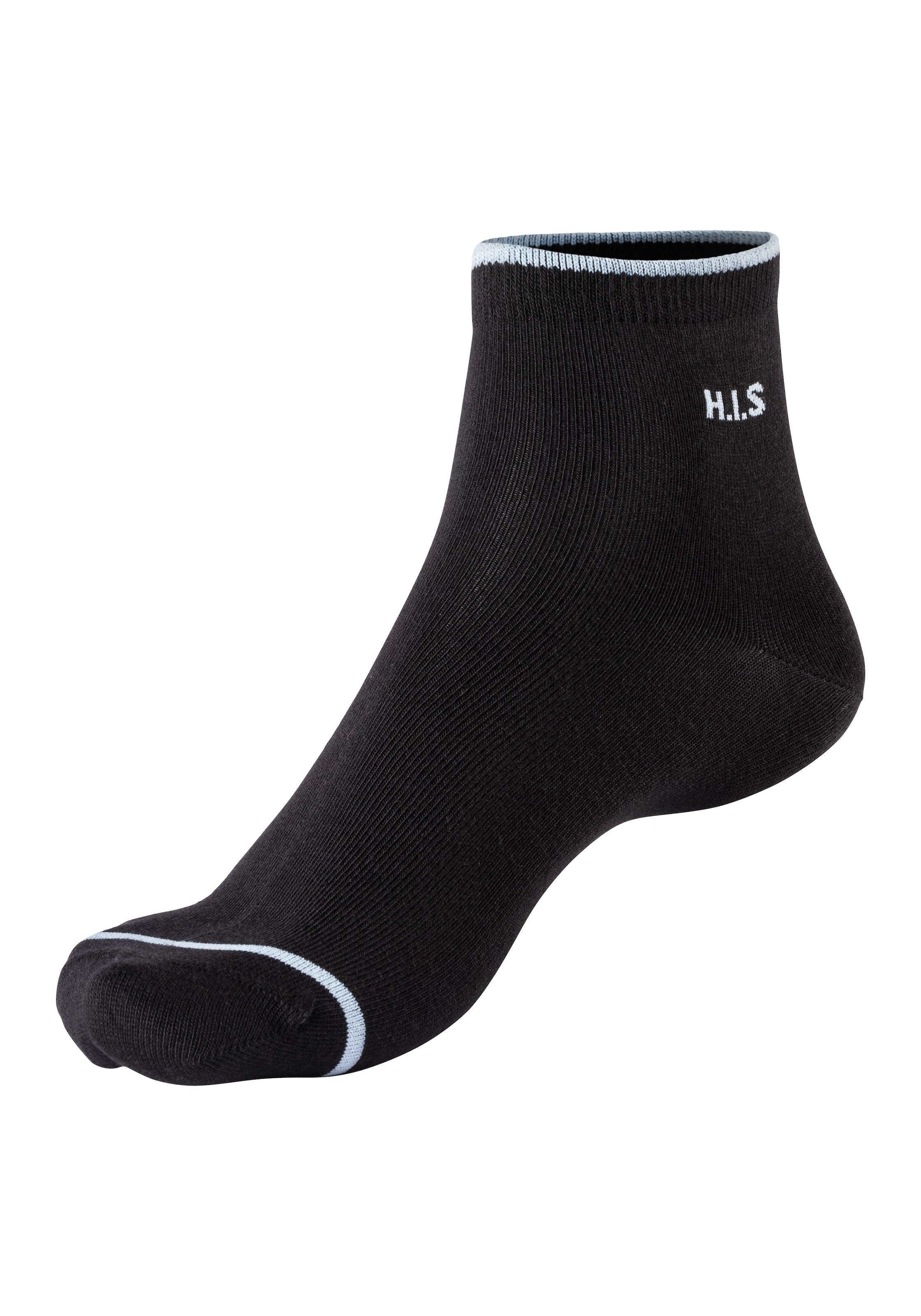 H.I.S Kurzsocken Packung, 7 Stk. tlg. mit farbigen Bündchen