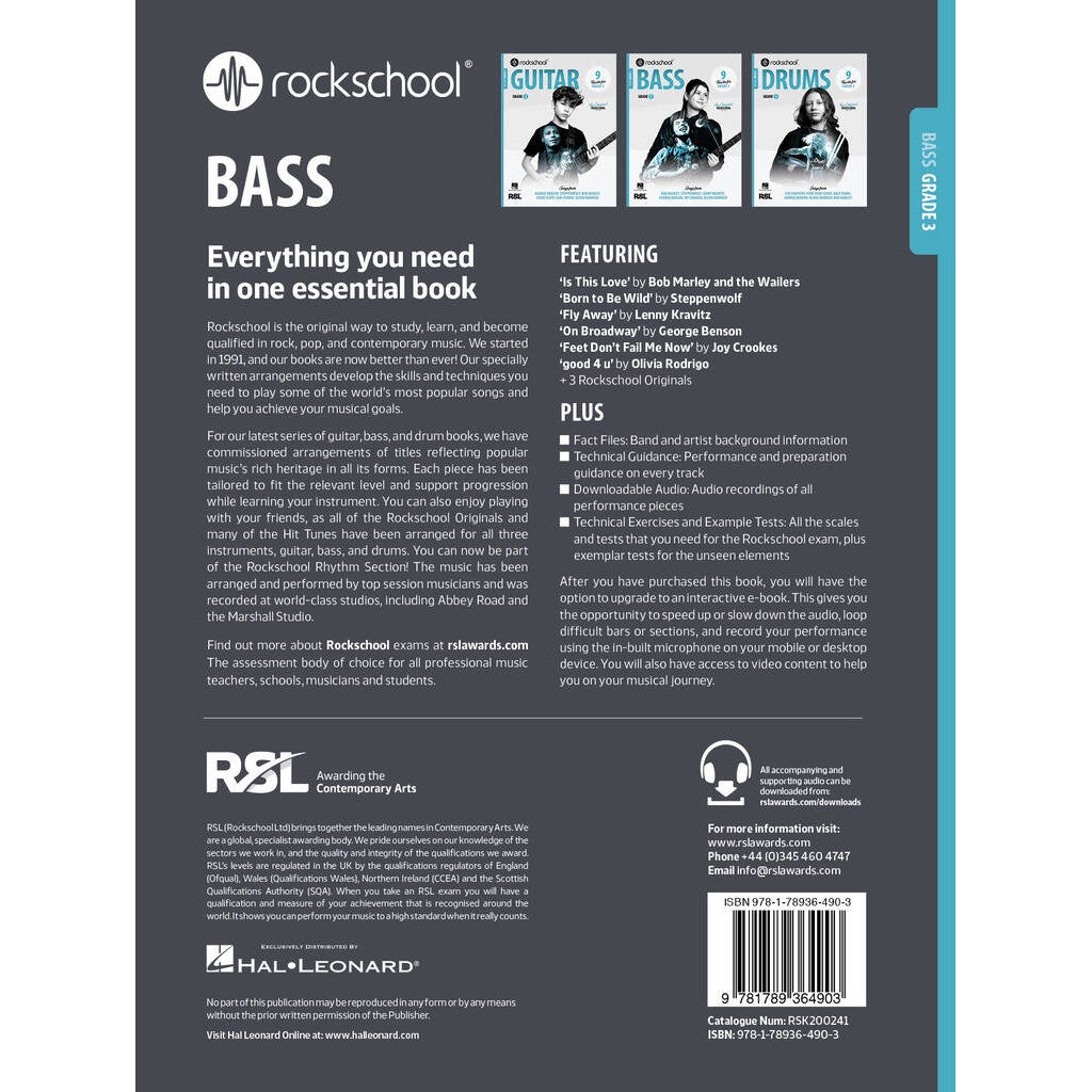 Rock School Limited Bass Grade 3 (2024) basgitaarboek