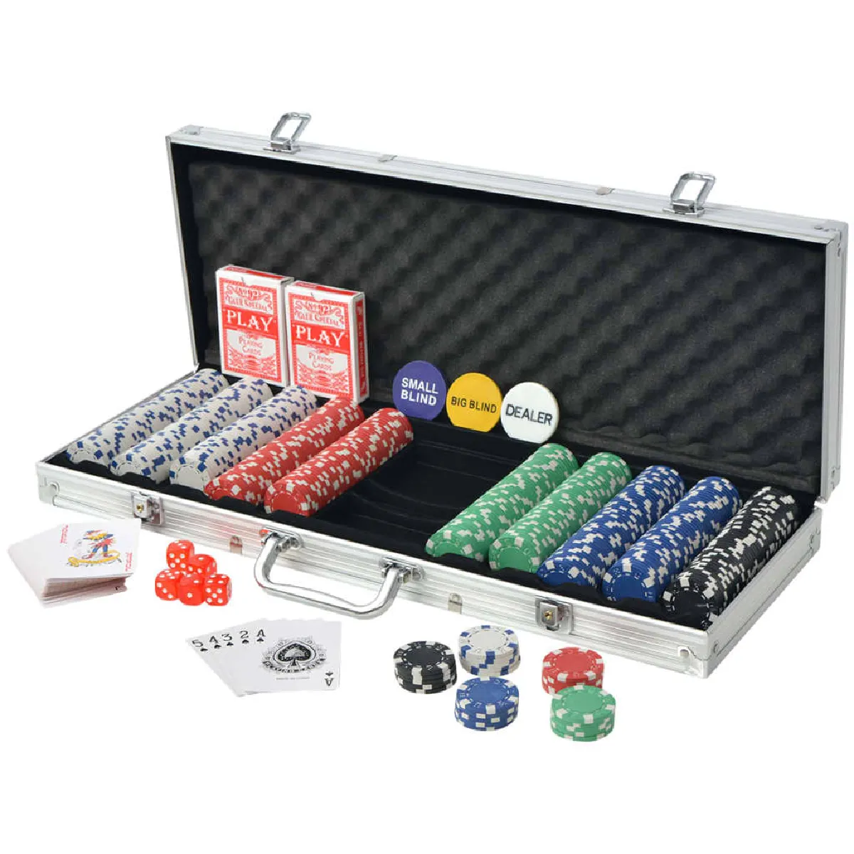 vidaXL Jeu de Poker avec 500 Jetons Aluminium