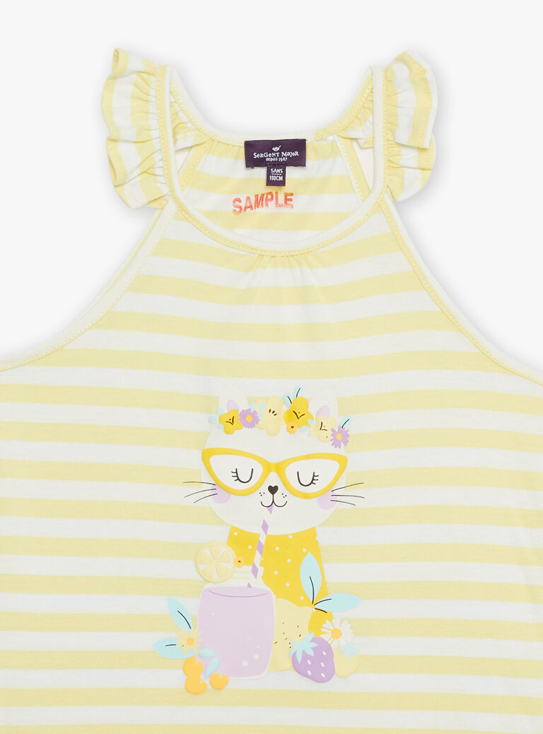Débardeur et short jaune et blanc en jersey