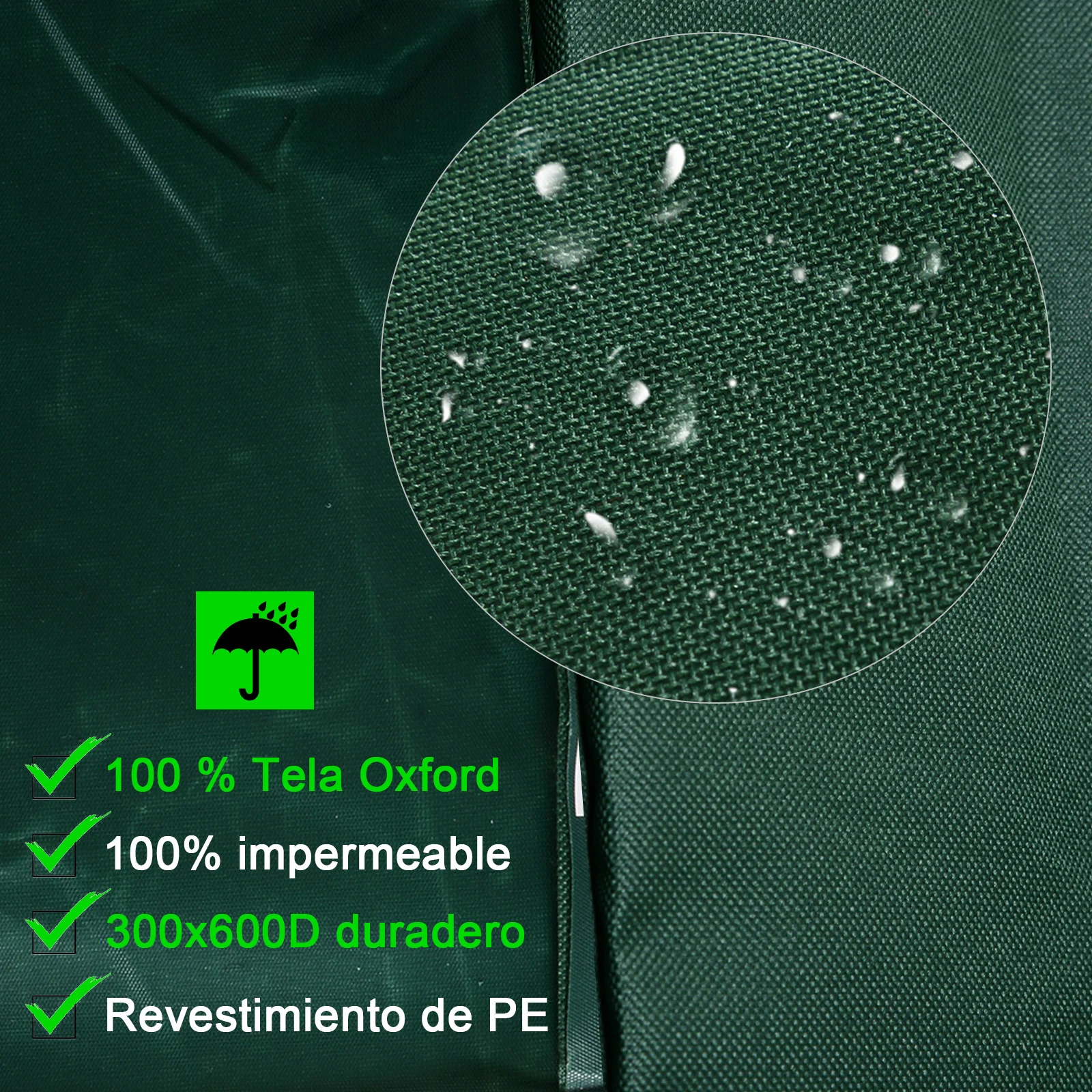 Capa protetora para móveis de jardim Outsunny, 245x165x55 cm, com ilhós de alumínio e tecido Oxford impermeável, ideal para terraços, pátios e varandas. Cor verde.