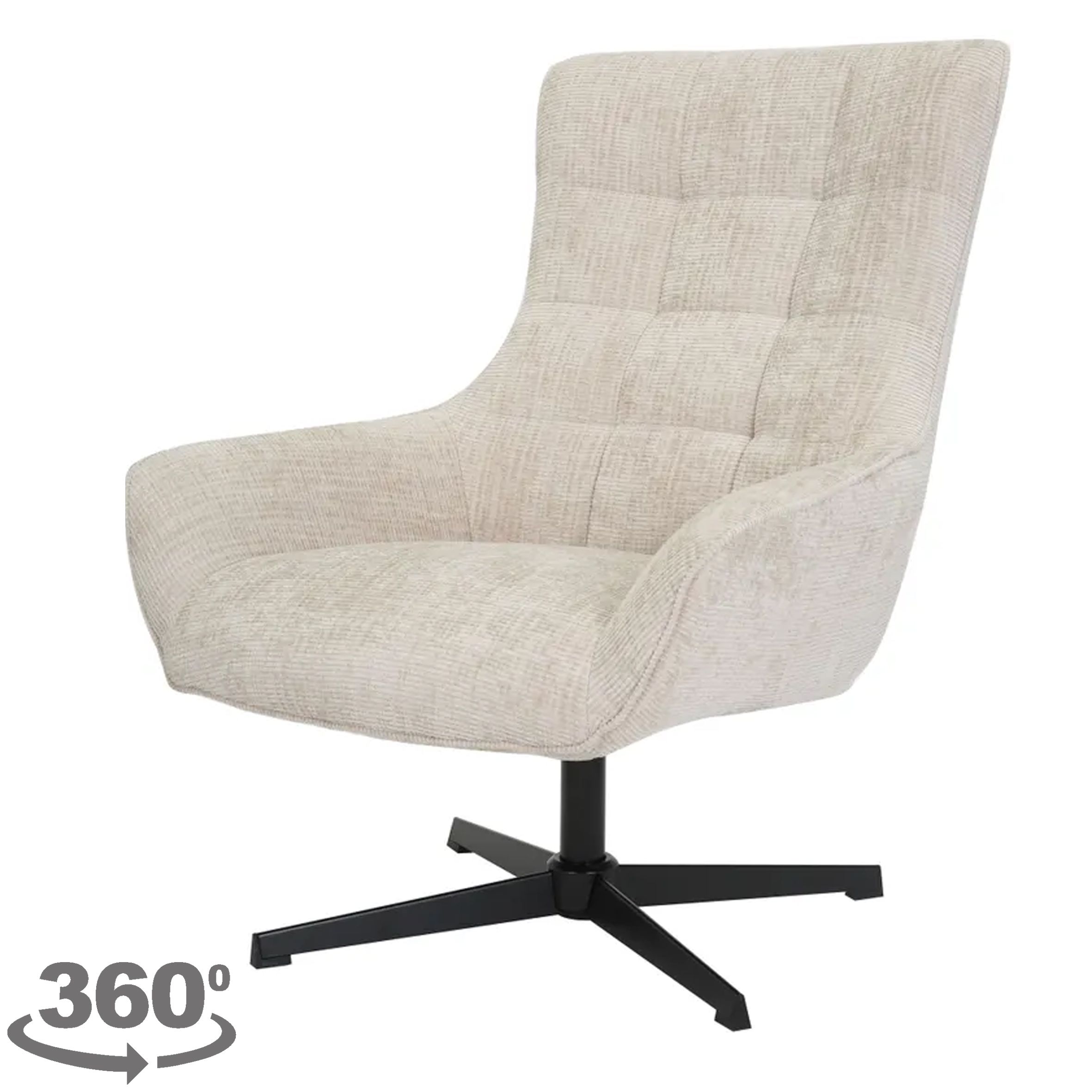 Draaifauteuil Toffee Naomi B81 x D84 x H102 cm
