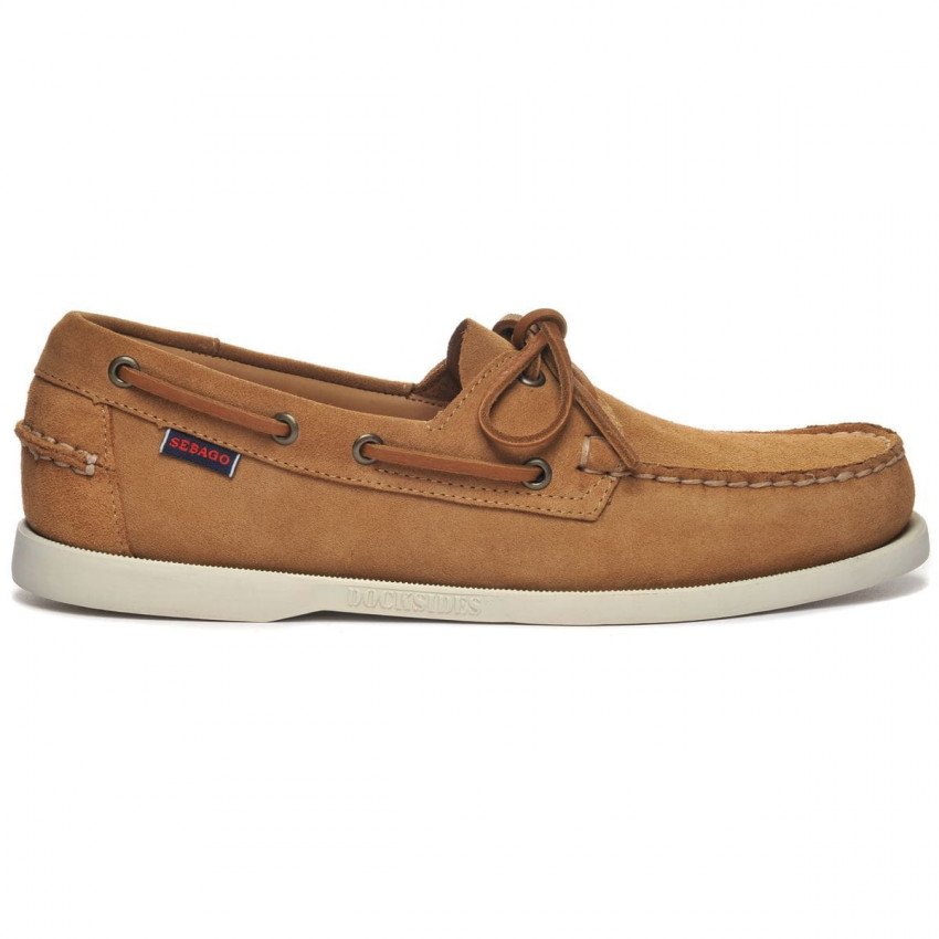 DOCKSIDES PORTLAND FLESH OUT Brown Cognac-Chaussures bateau pour Homme en suède Portland