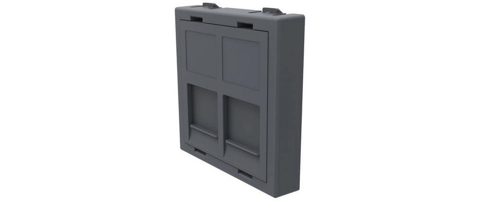 Keystone-Modul für 2x RJ-45, AnthrazitAbdeckung für 2x RJ45 Keystone