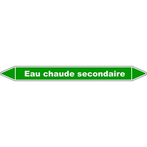 Marqueur Tuyauterie - Eau Chaude Secondaire - Vinyle Laminé