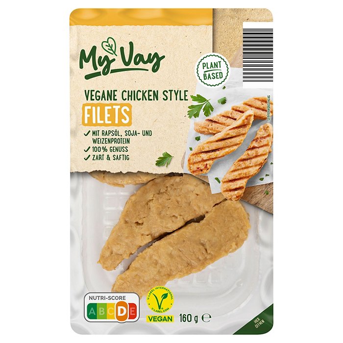 MY VAY Veganer Chicken Mix 160 g, Filets Chicken Style