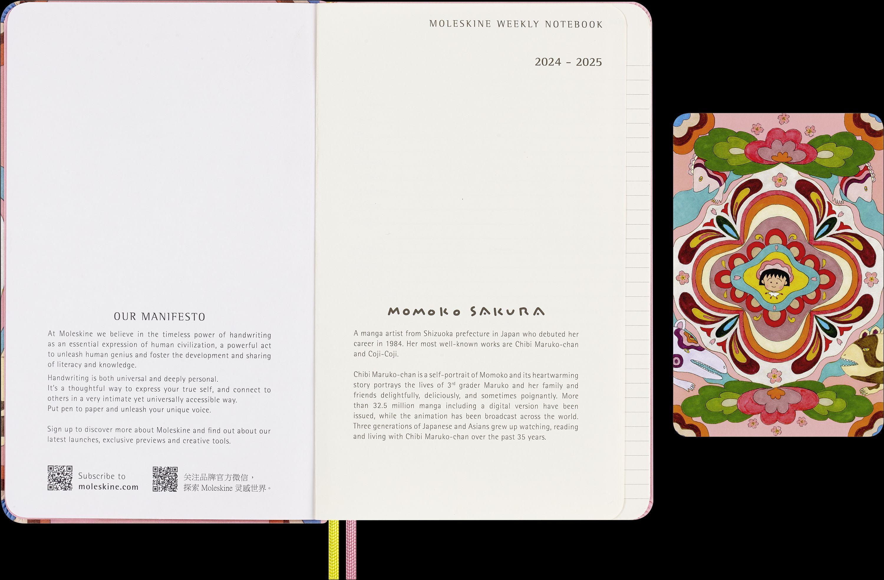 Moleskine Sakura 18 Monate Wochen Notizkalender 2024/2025, L/A5