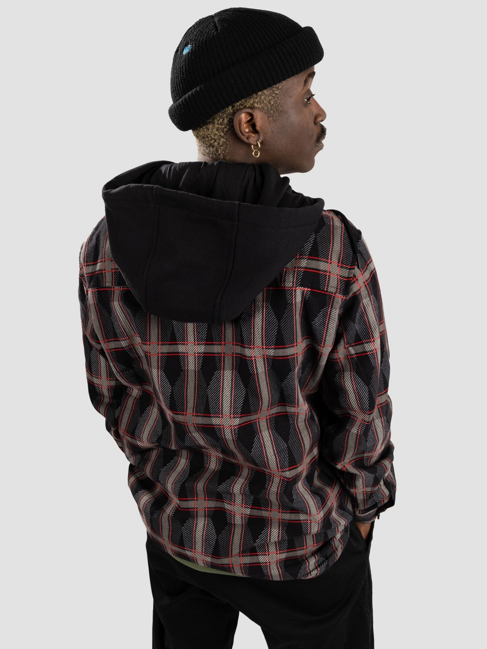 Lurking Class Coffin Plaid Flannel Shirt black