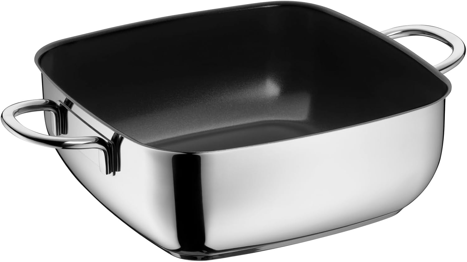 Silit Studio Bräter mit Deckel backofengeeignet, 29 x 29 x 10 cm, Schmortopf Induktion, Edelstahl beschichtet, Glasdeckel