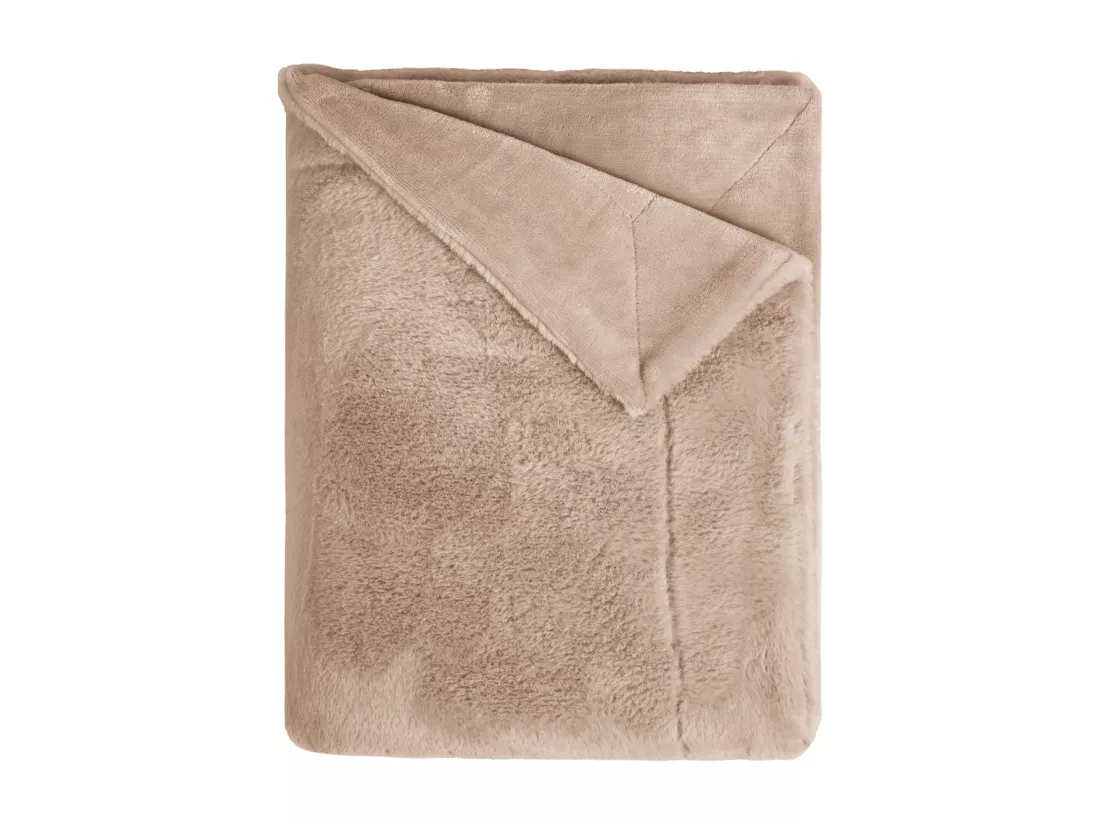 Plaid polaire uni taupe 130x170 cm
