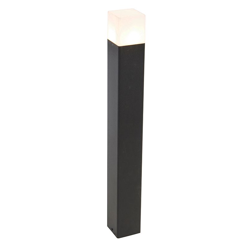 Buiten paaltje zwart opaal glas 70 cm grondpin en kabelmof - Denmark