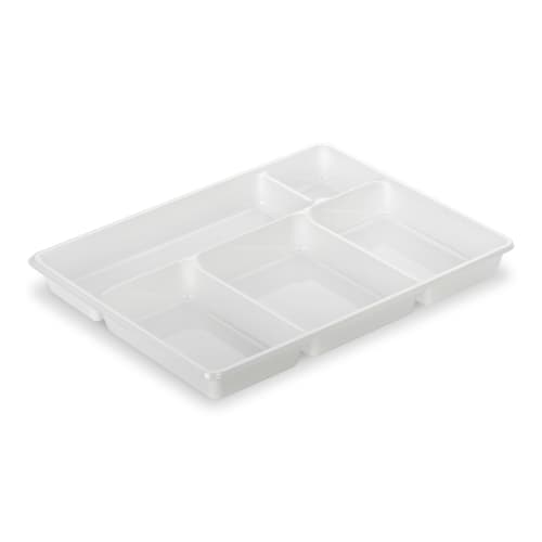 Plateau repas plastique Alphaform 5 compartiments blanc 290 x 224mm