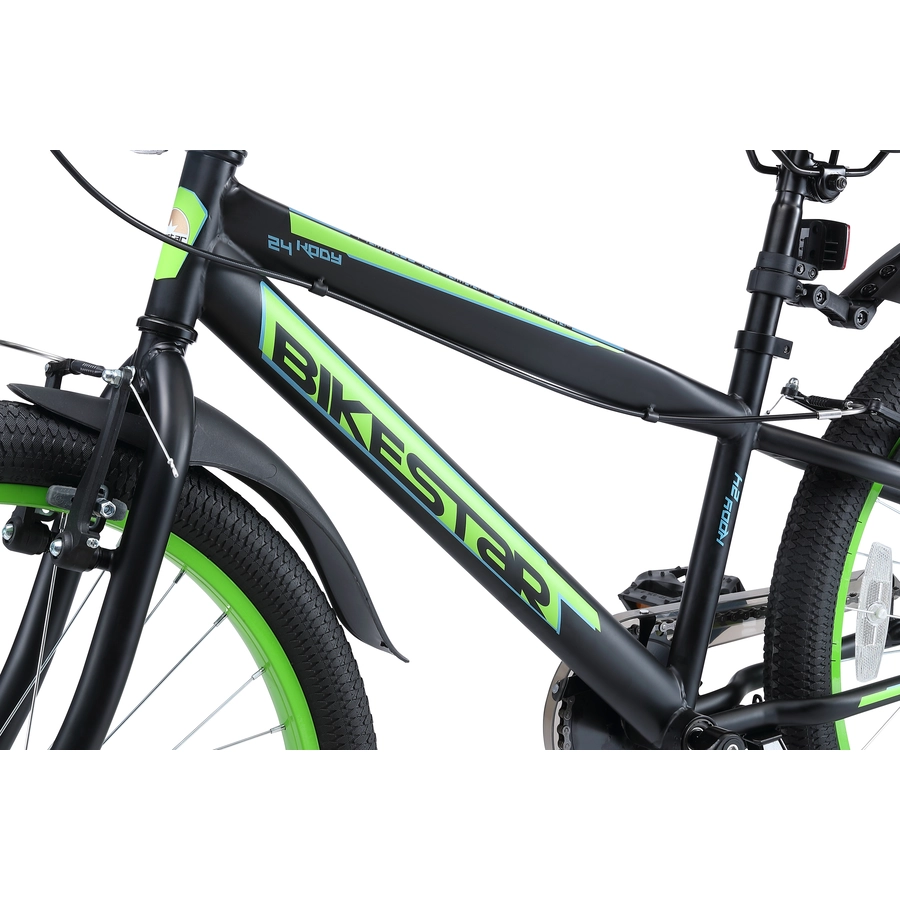 Bikestar Kinderrad 24 Zoll Urban Jungle schwarz, grün