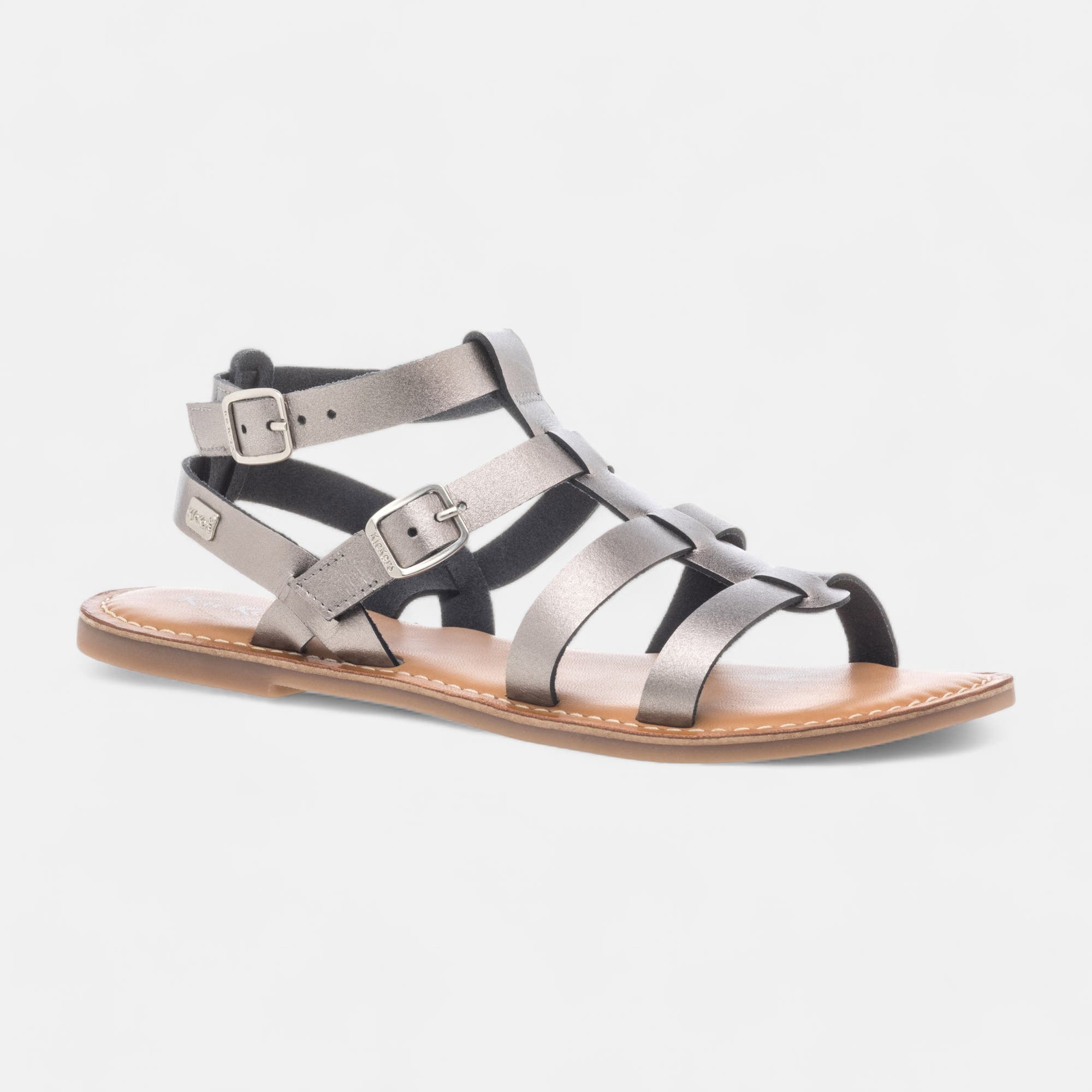 Nu-pieds Femme en cuir argent