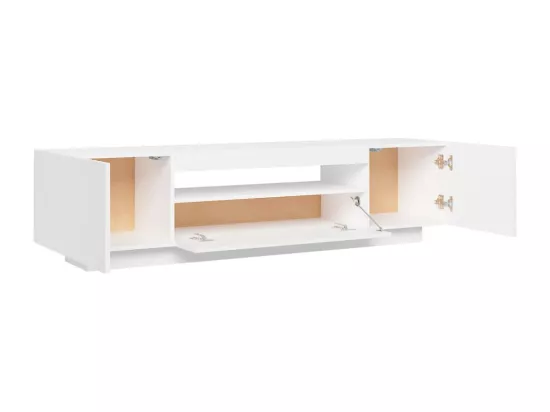 Meuble TV avec lumières LED blanc 160x35x40 cm