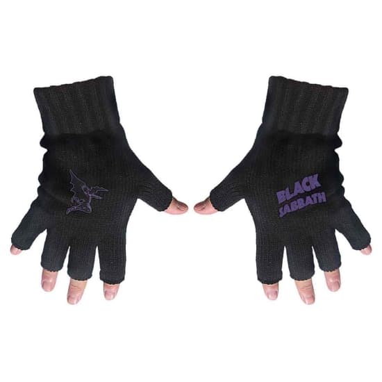Black Sabbath - Purple Logo & Devil Fingerless Gloves