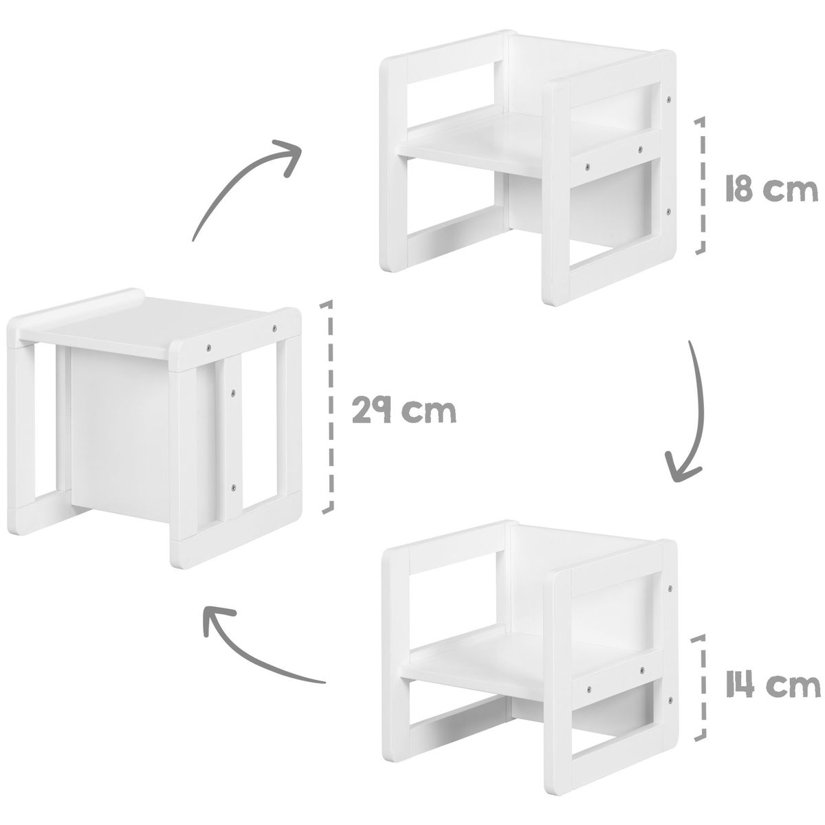 robaroba   Kindersitzgruppe 3in1 weiss