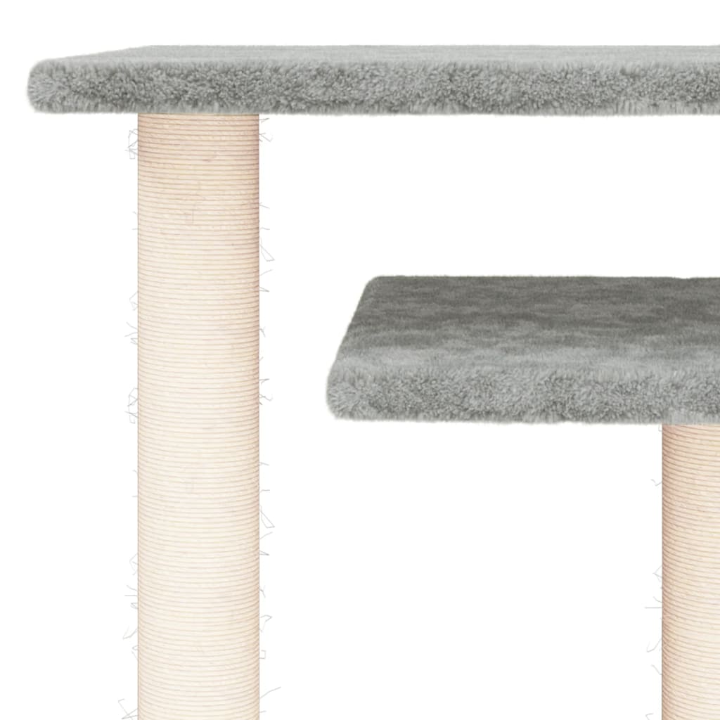 Arranhador para Gatos vidaXL com Plataformas Cinza Claro 62,5 cm
