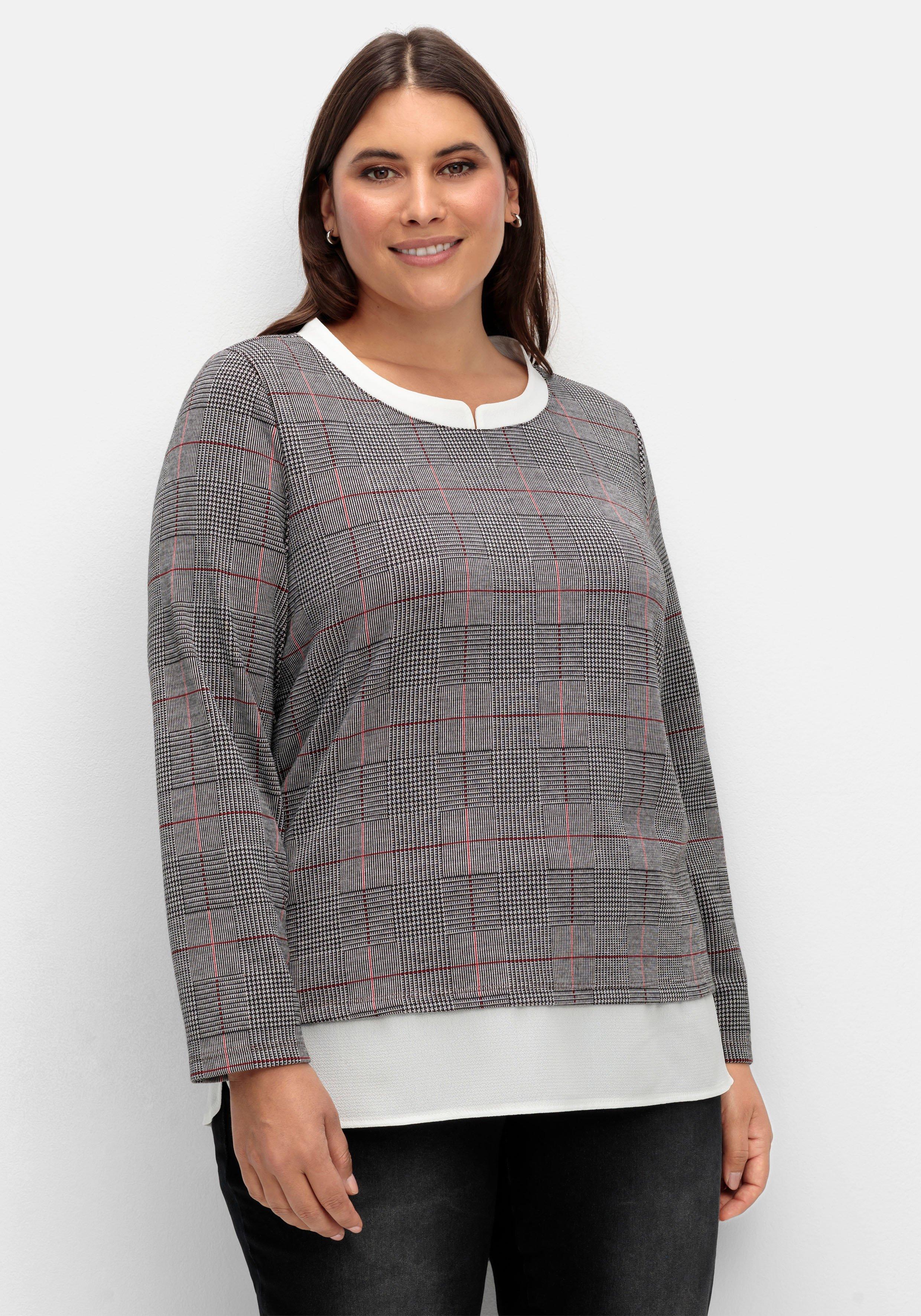 Kariertes Langarmshirt in Layeringoptik