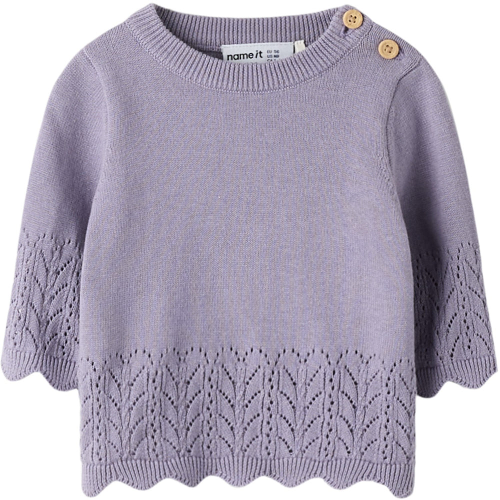 Køb Name It Lavender Gray Nbfbrit Ls Strik