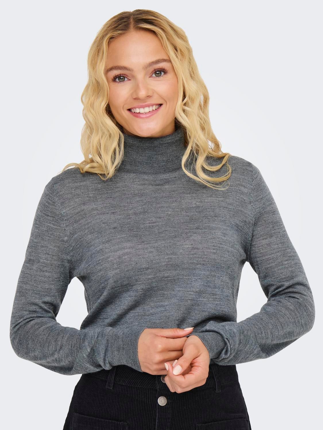 JDYPACIFIC Strickpullover Dark Grey Melange