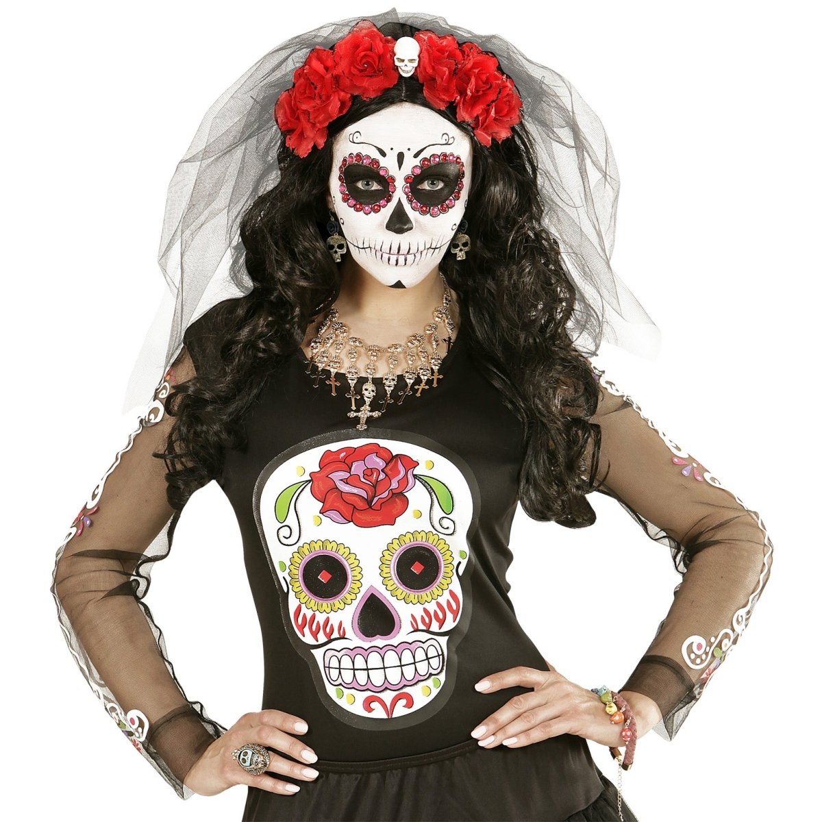 Halloween Oorbellen Goud Zwart Schedel
