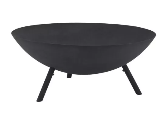 Brasero en métal noir sur pieds