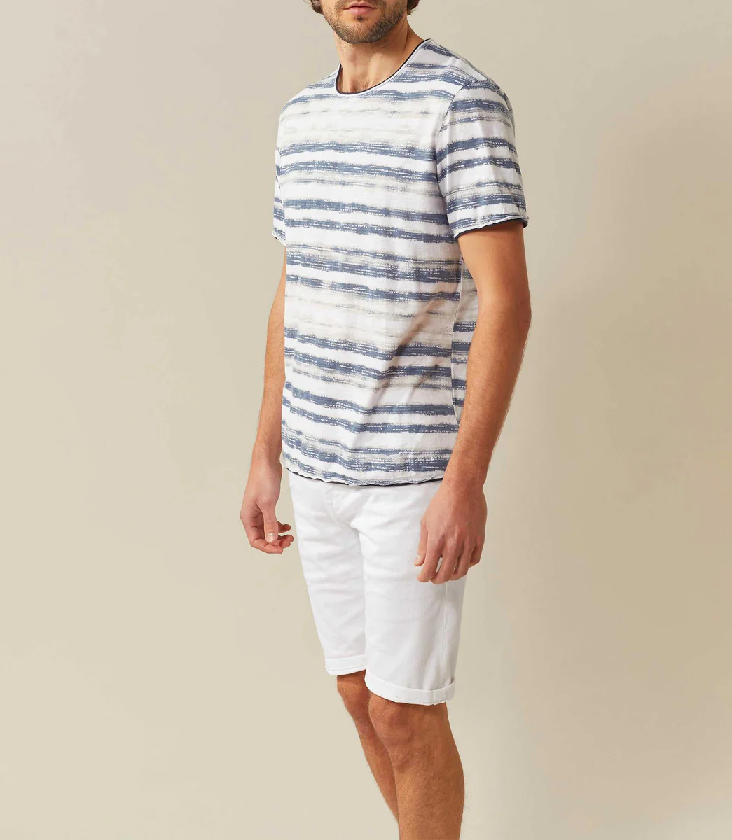 T-shirt col rond imprimé blanc 