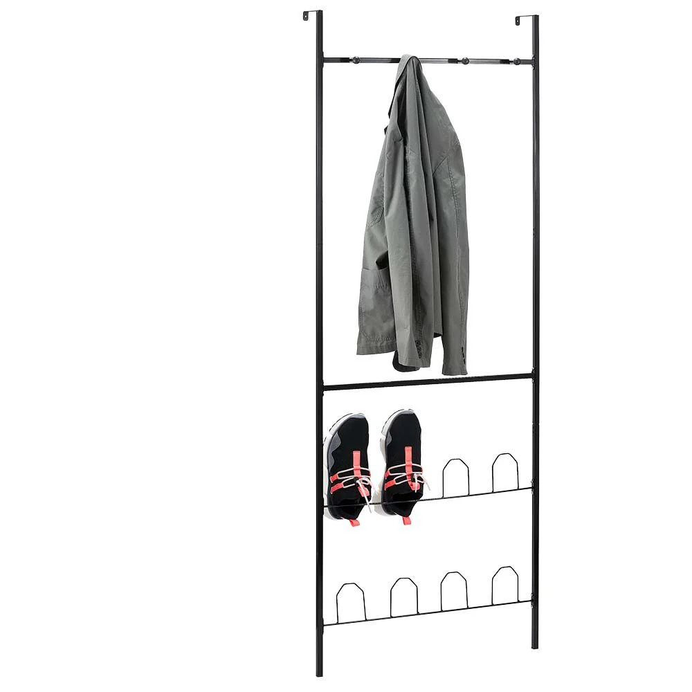 Porte-manteaux range chaussures de porte noir