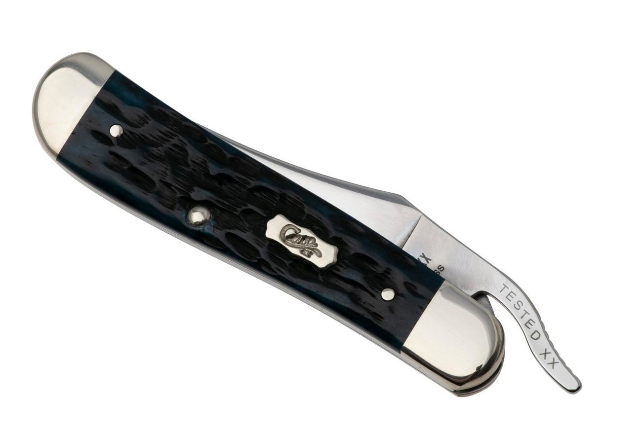 Case Russlock 51859 Pocket Worn Mediterranean Blue Bone, Peach Seed Jig 61963L SS zakmes