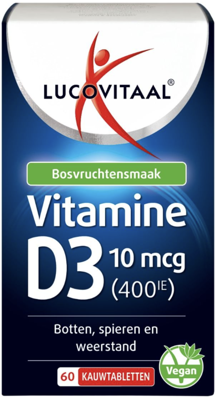 Lucovitaal Vitamine D3 10mcg 60 kauwtabletten