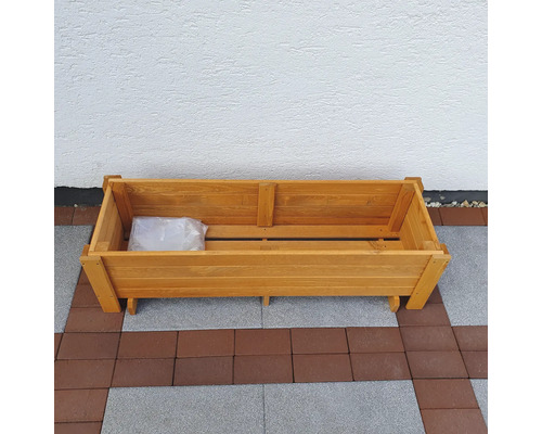 Houten bloembak “Romantica” 34 x 38 x 118 cm honingkleurig