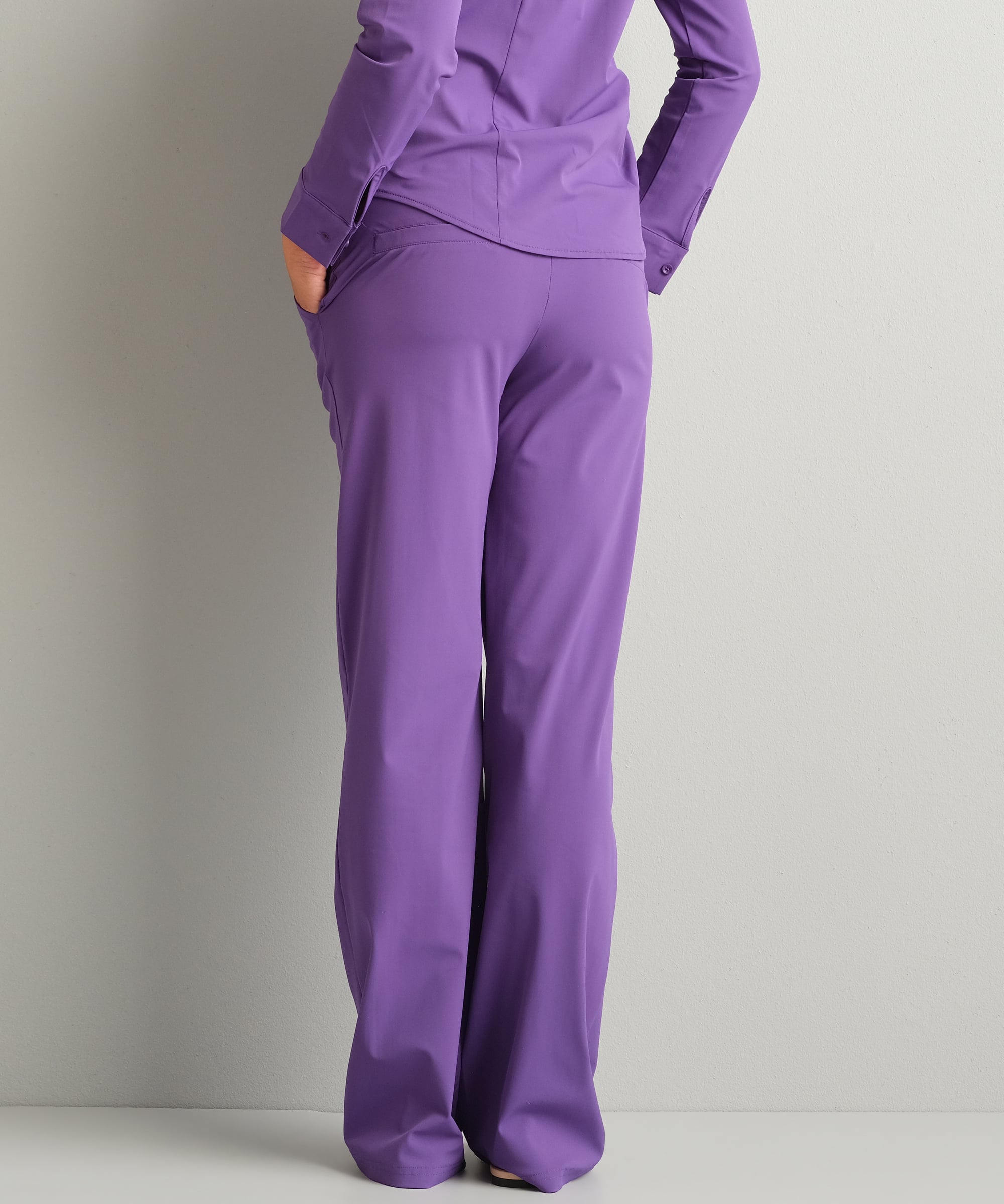 wide fit broek travelstof