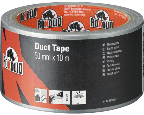 ROXOLID Duct Tape / Gaffa Tape Textieltape Zilver 50 mm x 10 m