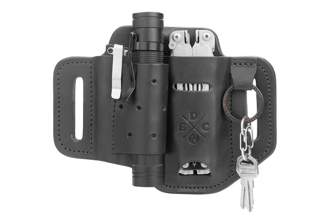 1791 EDC Heavy Duty Easy-Slide Large Flex Tool Organizer EDC-HD-ES-LF-BLK-A Black, lederen riemholster