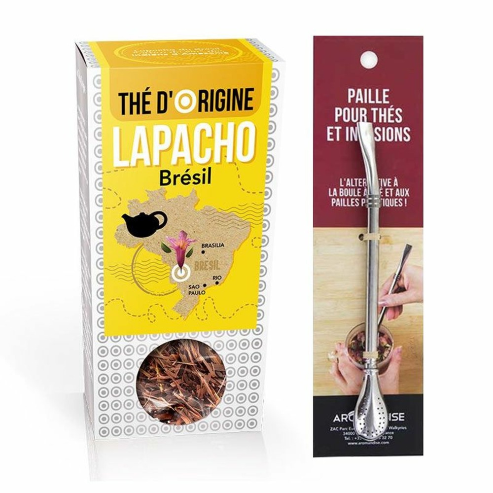 Thé d'origine en vrac lapacho du brésil 70 g + paille inox avec filtre