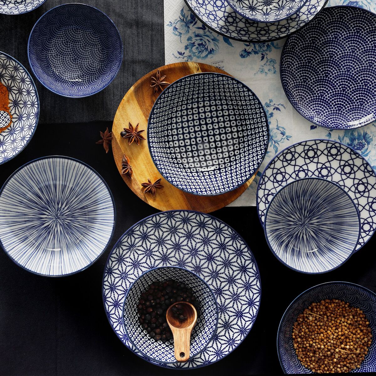 Nippon Blue skålsett med spisepinner