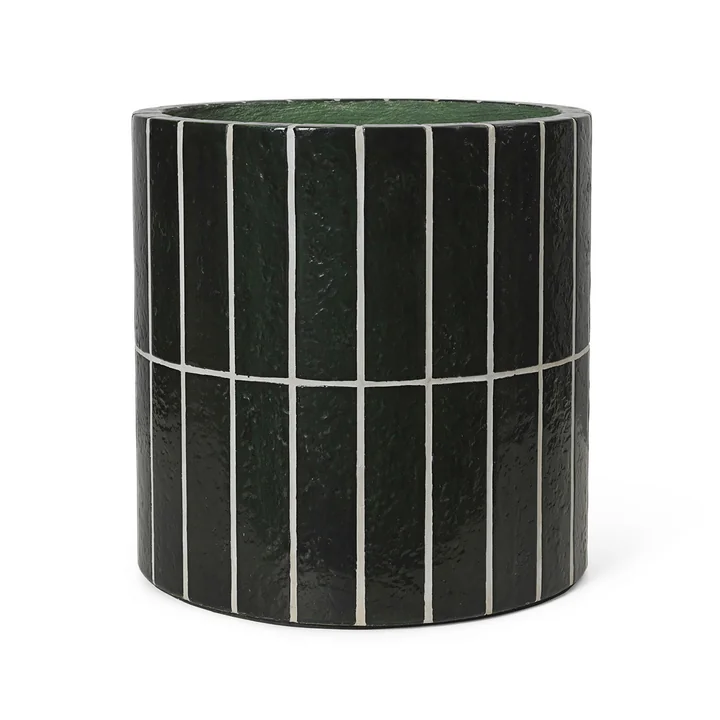 Ferm Living - Pillar Pflanzentopf, dunkelgrün