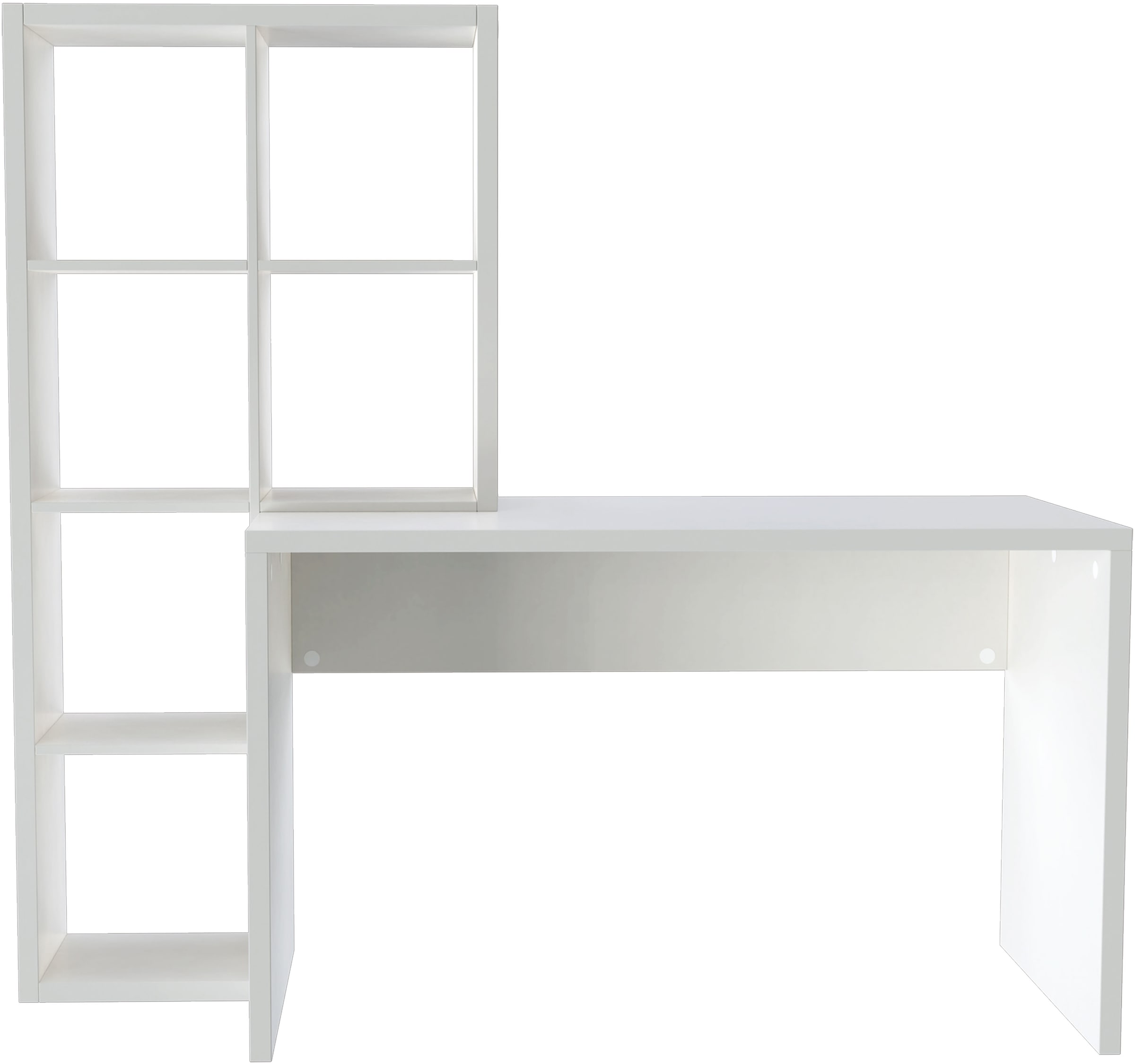 INOSIGN Regal-Schreibtisch »Triest, Computertisch mit Raumtrenner, Breite 156 cm« , Regalelement flexibel montierbar, 6 Fächer, Tischbreite 120 cm