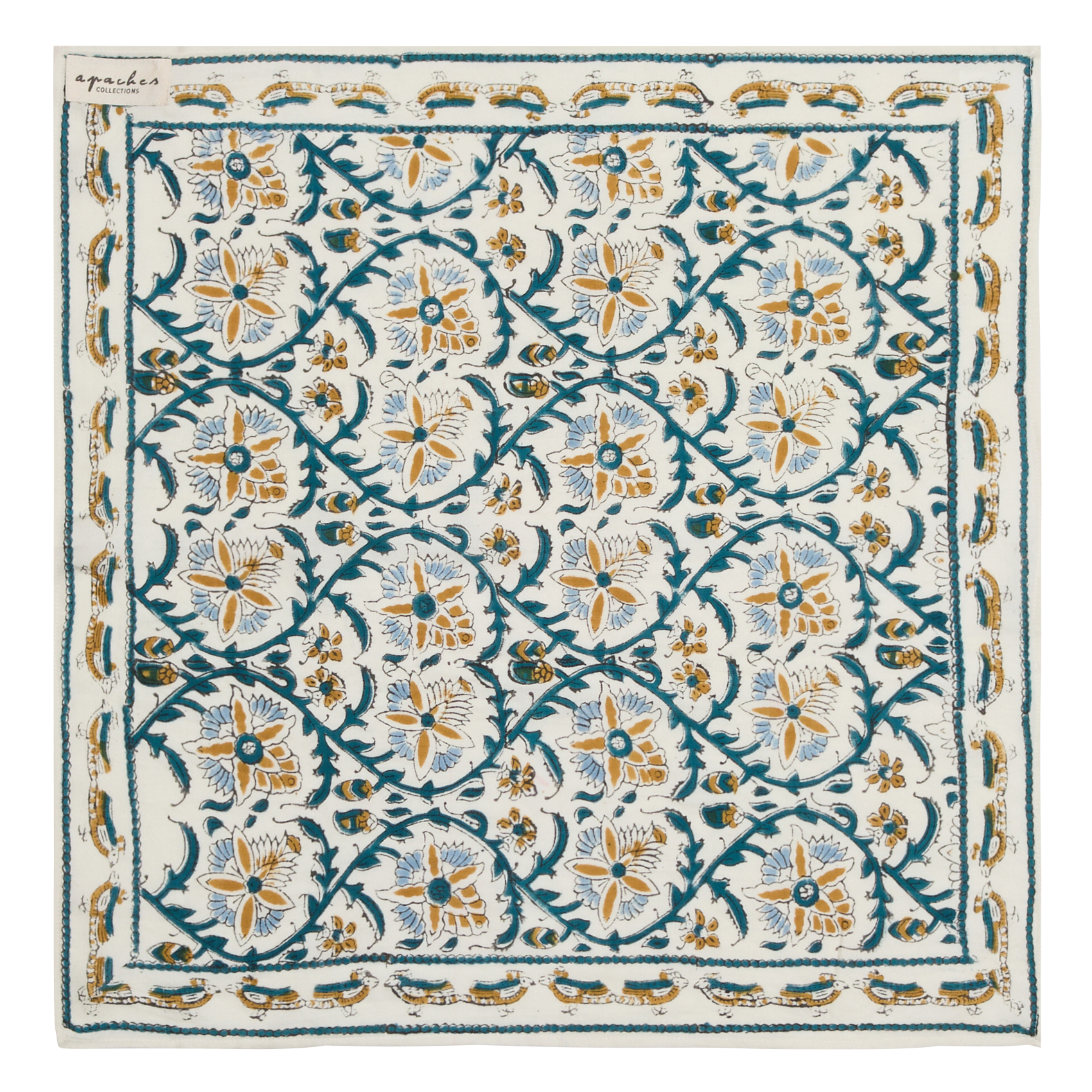 MANIKA - Foulard en coton imprimé | Beige