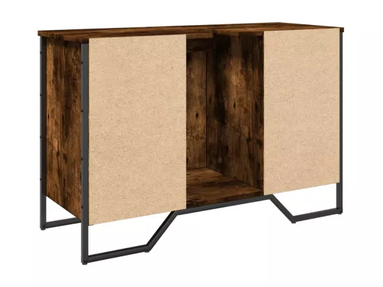 Armoire lavabo de salle de bain chêne fumé 91x35x60 cm