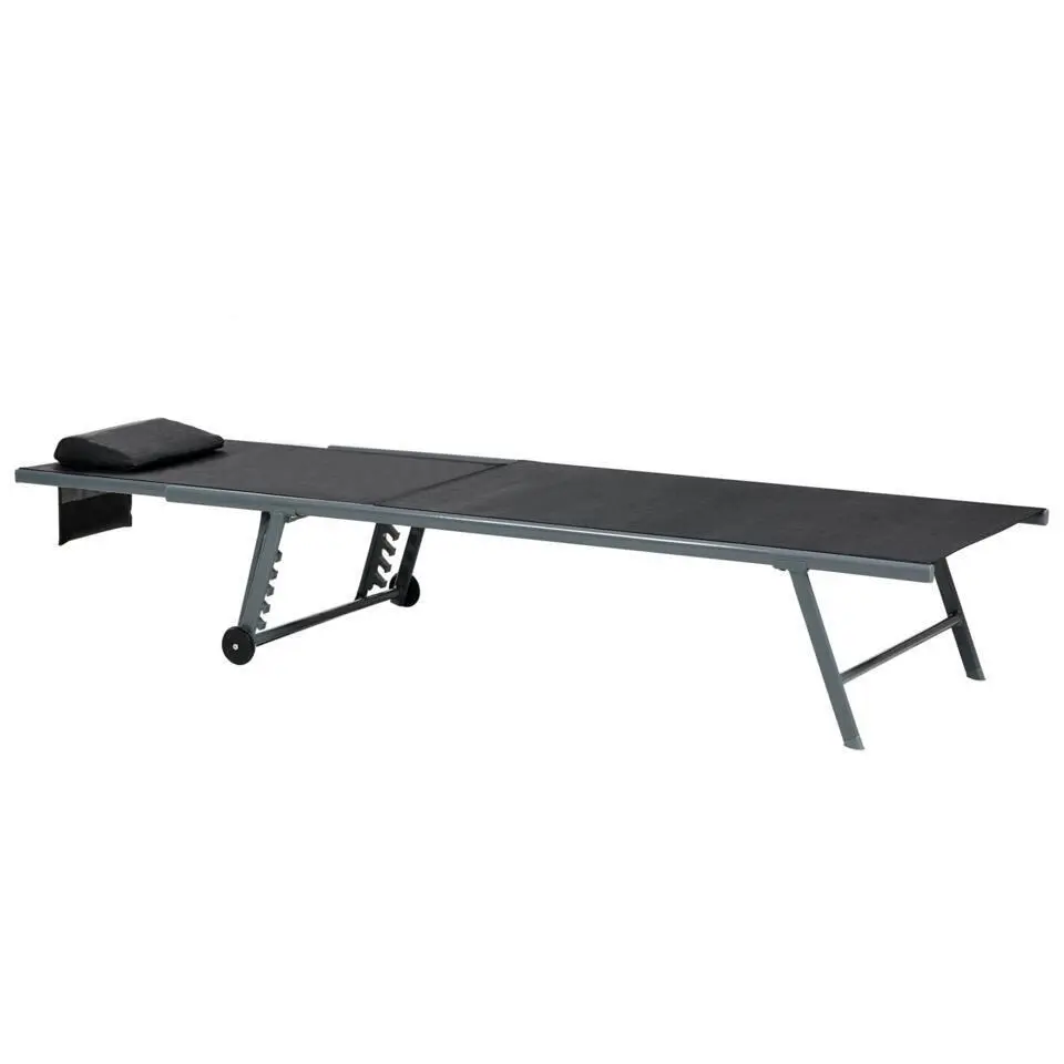 SORONI - Ligstoel set van 2 - Grijs/Zwart - Staal