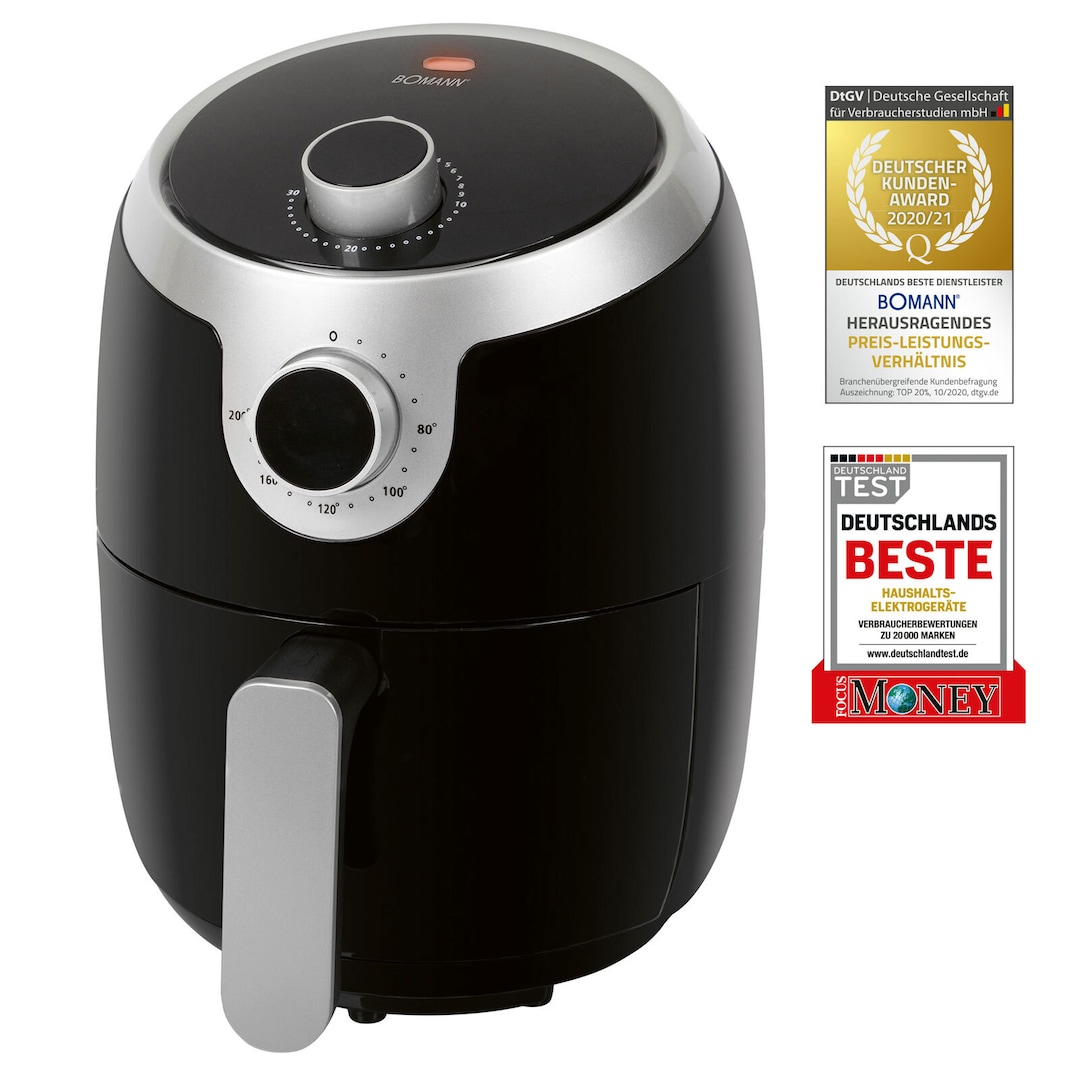 BOMANN Heißluft-Fritteuse FR 6050 H CB 1,8 L schwarz